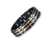 Stainless steel jewelry wholesale 15 mm health care bracelet black SBRM-086