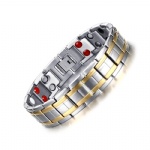 Europe and the American health care jewelry 21.5cm double row titanium steel men jewelry TBRM-029