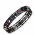 Health Men Bangles Titanium Steel Jewelry Black Magnetic Bracelets for Men SBRM-009