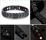 Health care magnetic man bracelet, titanium steel plating black bracelet SBRM - 019BB