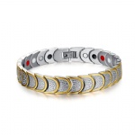 Titanium steel gold magnet between health care Men's bracelet Han edition accessories wholesale SBRM-019SG
