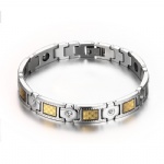 New jewelry auger design magnetic health care men's titanium steel bracelet SBRM-067