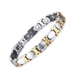 Fashion accessories gold magnetic bracelet anti-fatigue stainless steel jewelry blanks SBRM-076