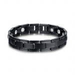 High-grade titanium steel bangle magnetic health care men bracelet black color TBRM-023