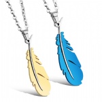 Simple Design Stainless Steel Feather Pendant SP437