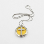 Stainless steel jewelry cross design aromatherapy oil diffuser locket pendants AP050