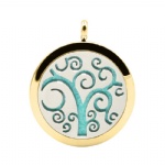 Stainless Steel Aromatherapy Oil Diffuser Locket Pendants DP084