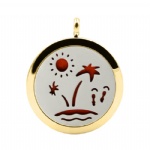 Stainless Steel Aromatherapy Oil Diffuser Locket Pendants DP127