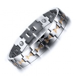 Simple Design Magnetic Health Care Bracelet Ceramic Men Stainless Steel Bangles SBRM-078