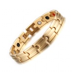 Stainless steel men bracelet 11mm gold plated magnetic heath bracelet SBRM-081