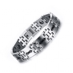 Stainless steel bangles black gallstone religious jewelry SBRM-084