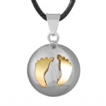 Fashion Gold Plated Footprint Design Chime Ball Pendants HBP009
