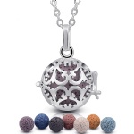 HBL003 Newest Aromatherapy Essential Oil Diffuser Jewelry Lava Stone Bead Hollow Cage Locket Pendants Necklace