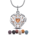 HBL004 Women Pregnancy Balls Lava Stone Diffuser Heart Locket Necklaces Essential Oil Necklace