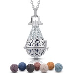 HBL005 Waterdrop shape essential oil diffuser pendant angel caller necklace with lava beads